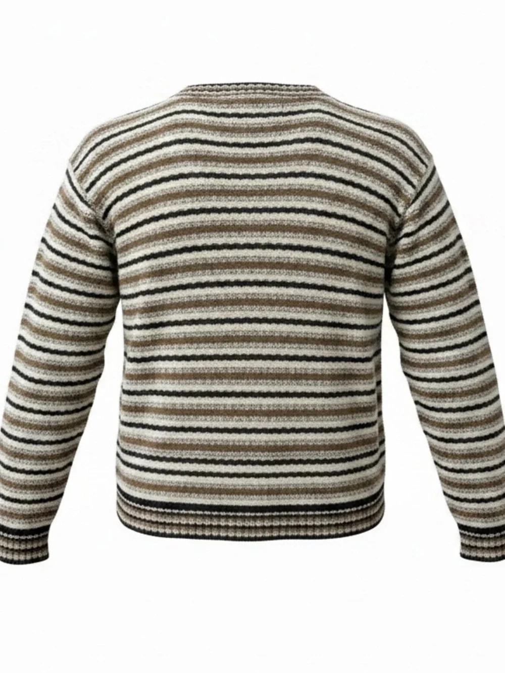Retro Unisex Tony Lambert Striped Crewneck Knit Sweater SZ L Grandpacore Urban
